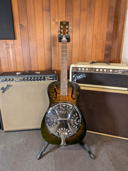 Dobro F-60 Roundneck Resonator Guitar w/Case - Gloss Dark Brown Stain (1998)