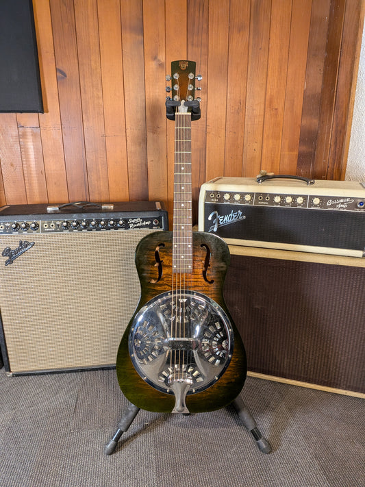 Dobro F-60 Roundneck Resonator Guitar w/Case - Gloss Dark Brown Stain (1998)