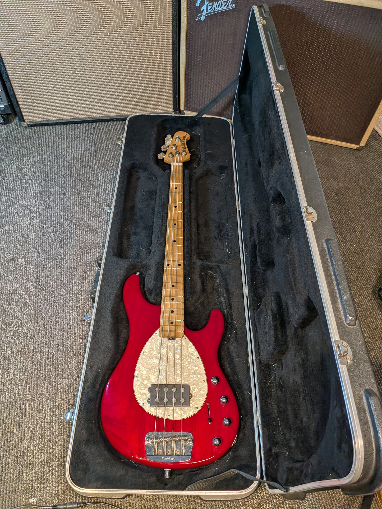 Ernie Ball Music Man Sterling 4 H 4-String Active Bass Guitar w/Case - Translucent Red (2007)