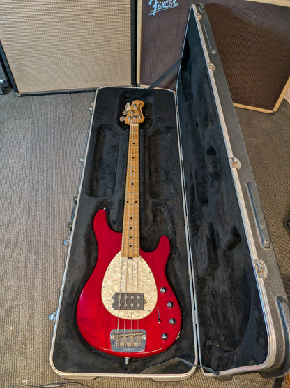 Ernie Ball Music Man Sterling 4 H 4-String Active Bass Guitar w/Case - Translucent Red (2007)