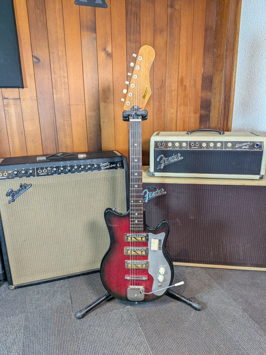 Crestwood MIJ Electric Guitar w/Case - Redburst (Late 1960's - Early 1970's)