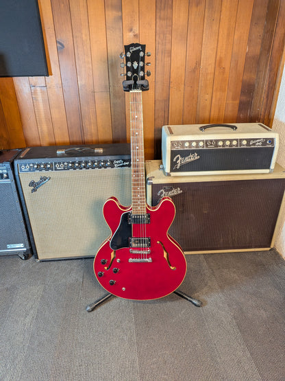 Gibson ES-335 Dot Left Handed Semi-Hollow Electric Guitar w/Case - Cherry Red (1989)