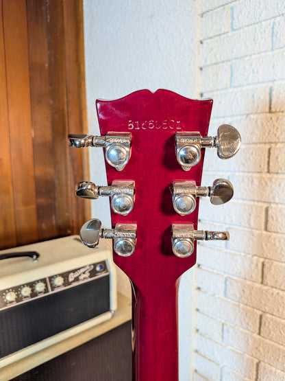Gibson ES-335 Dot Left Handed Semi-Hollow Electric Guitar w/Case - Cherry Red (1989)