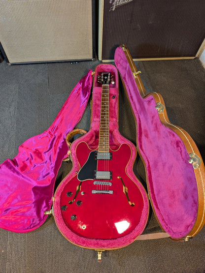 Gibson ES-335 Dot Left Handed Semi-Hollow Electric Guitar w/Case - Cherry Red (1989)