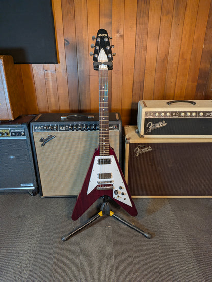 Mann Flying V Electric Guitar w/Case - Burgundy (1970's)