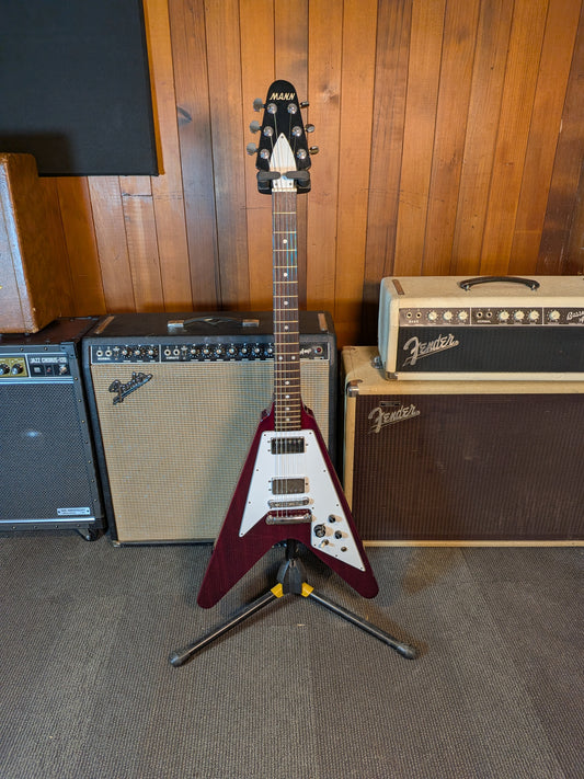 Mann Flying V Electric Guitar w/Case - Burgundy (1970's)