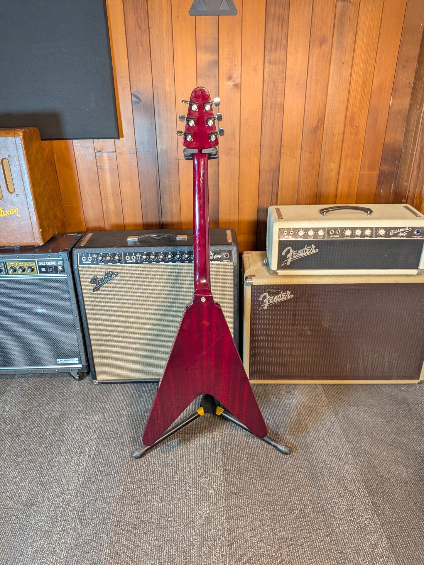 Mann Flying V Electric Guitar w/Case - Burgundy (1970's)