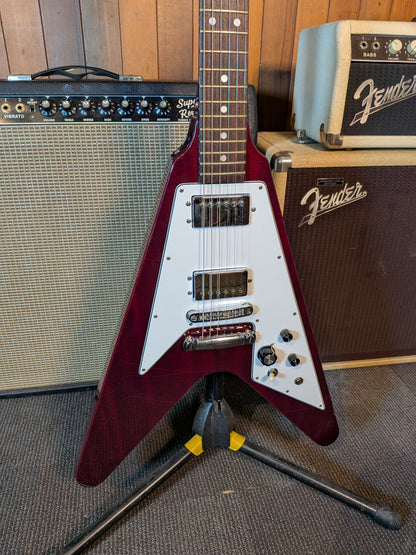 Mann Flying V Electric Guitar w/Case - Burgundy (1970's)