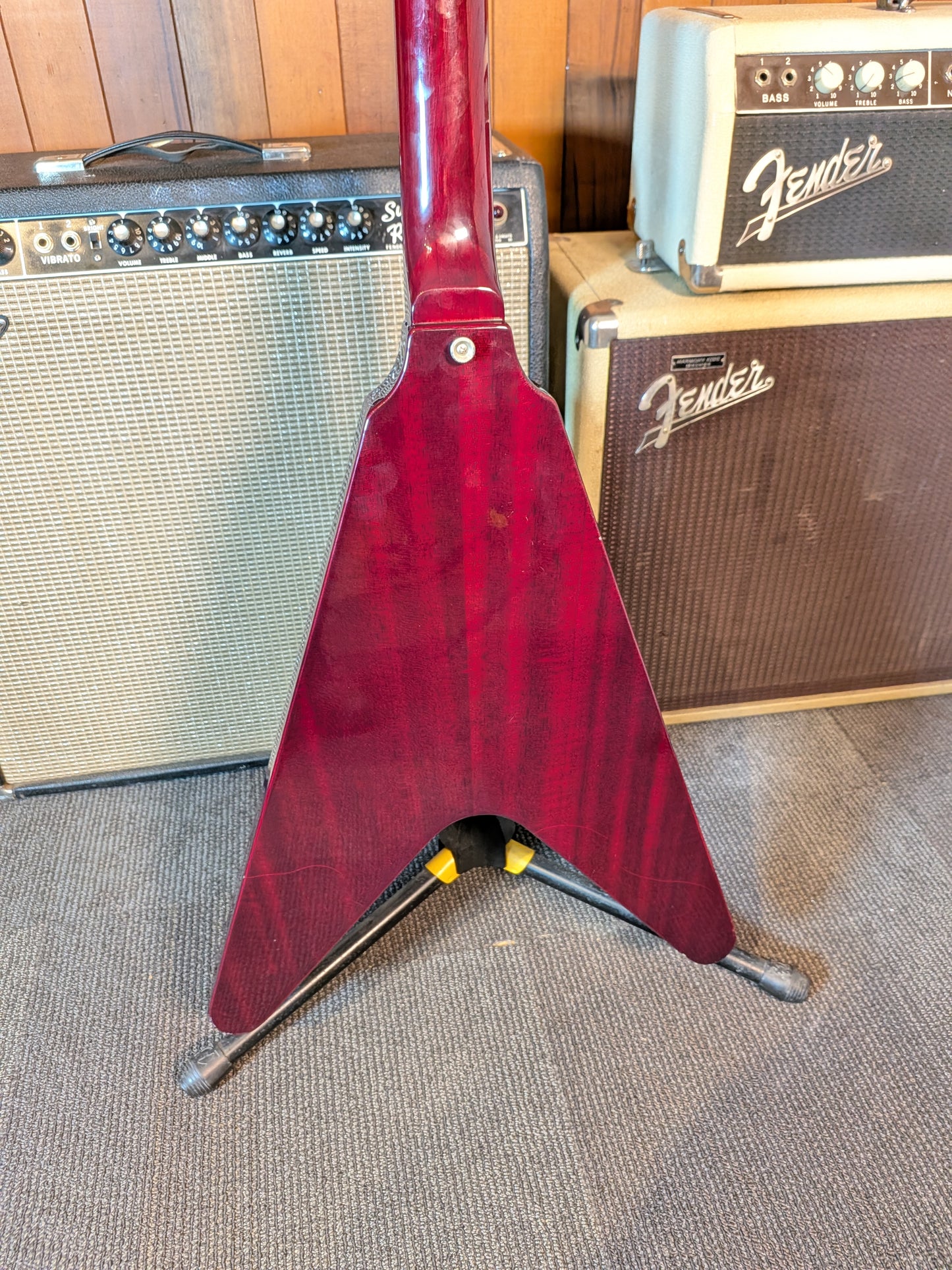Mann Flying V Electric Guitar w/Case - Burgundy (1970's)