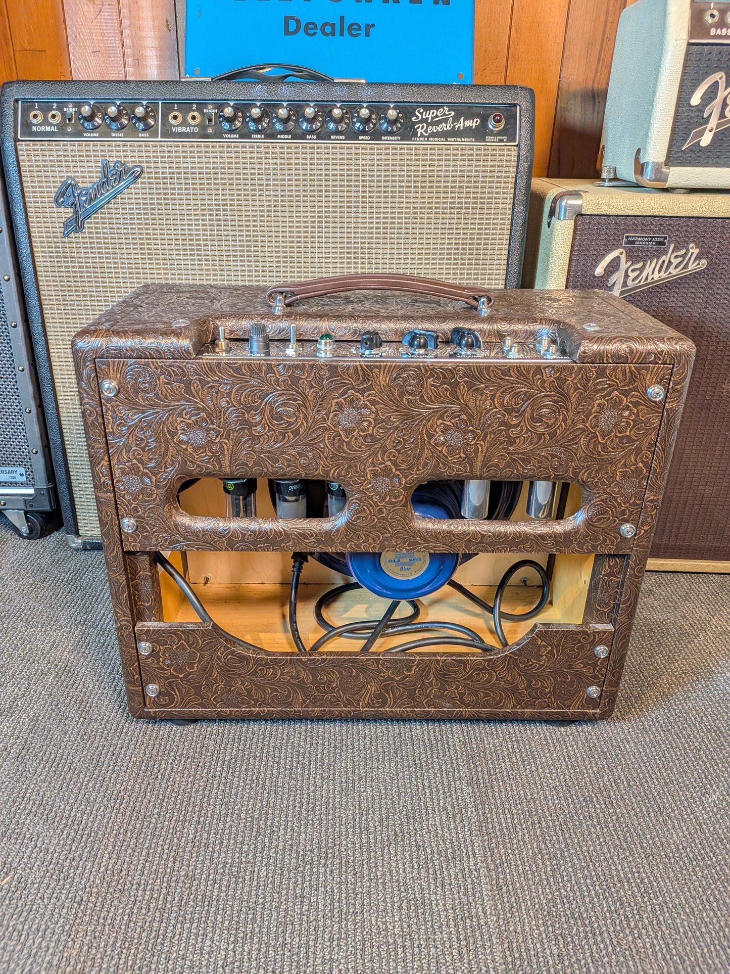 Vintage Sound Amps 5E3 Tweed 15/Plexi 1x12" 15w Tube Combo Amp w/Cover - Brown Tooled Leather (2017)