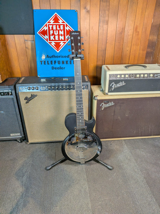 Alabama Single Cutaway Electric Resonator Guitar - Matte Black