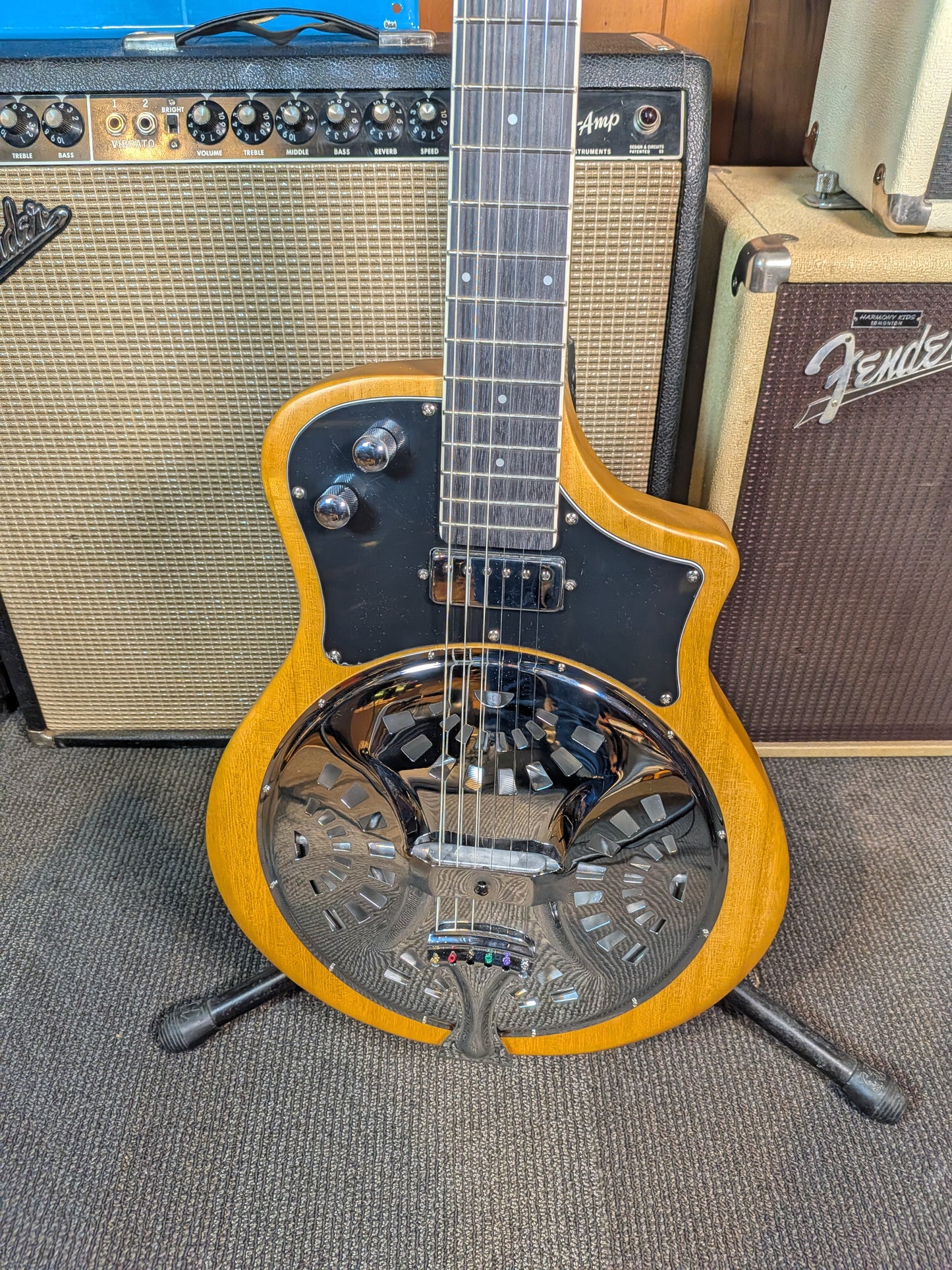 Alabama Single Cutaway Electric Resonator Guitar - Natural