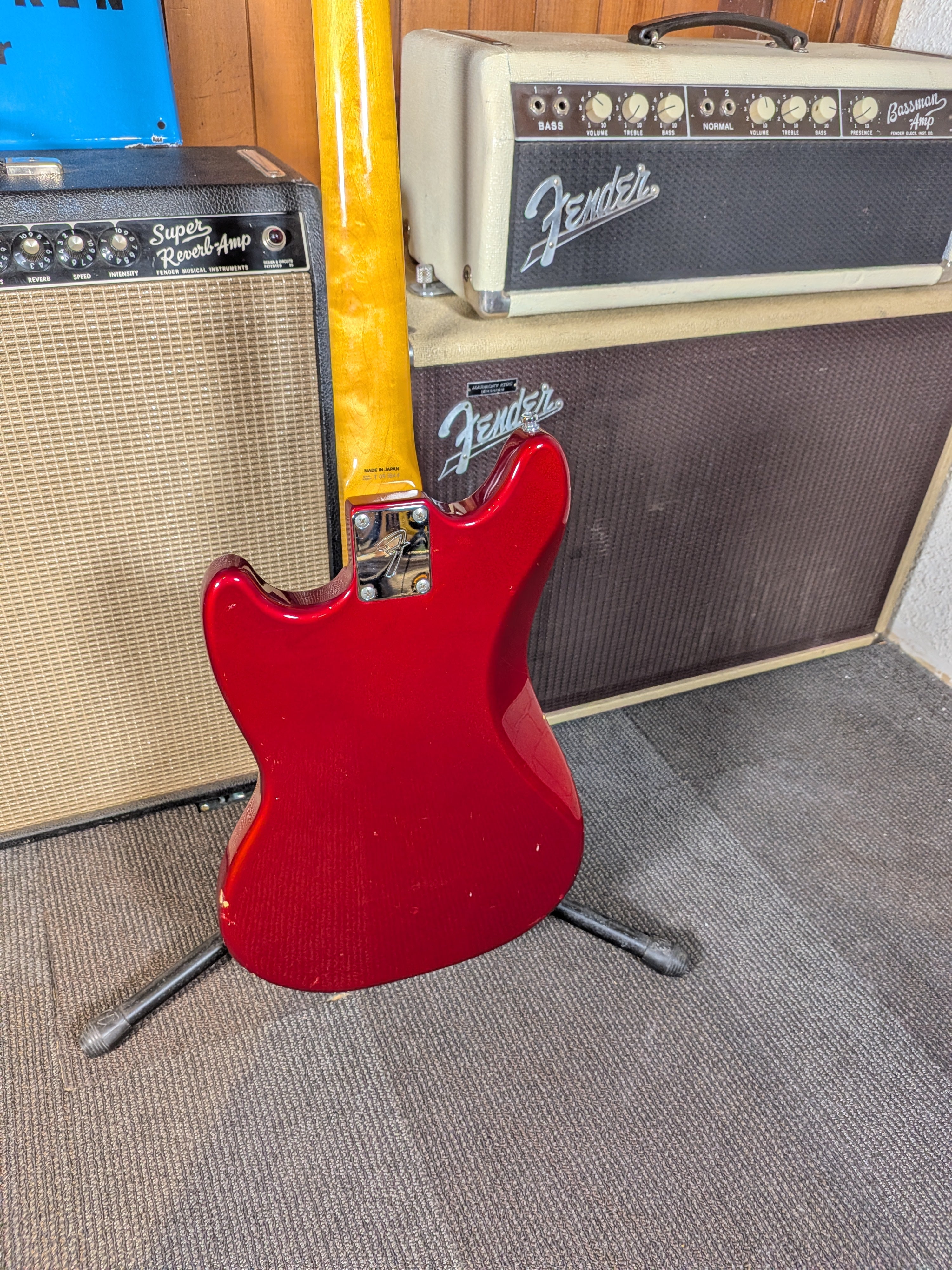 ギター Fender Japan Mustang MG69/MH OCR Fender Made in Japan MG69/MH Mustang Electric Guitar - Candy Apple