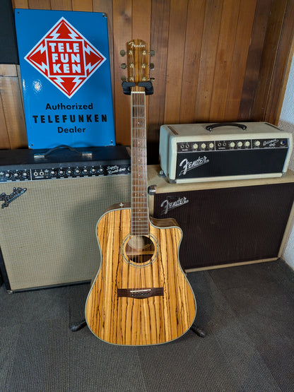 Fender CD-220CE Acoustic/Electric Guitar w/Case - Natural Zebrano (2017)