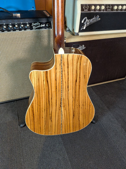 Fender CD-220CE Acoustic/Electric Guitar w/Case - Natural Zebrano (2017)