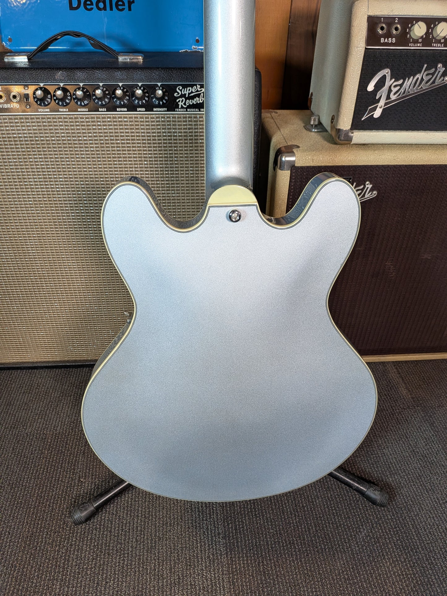 Eastman T64-T Hollow Body Electric Guitar w/Gig Bag - Ice Blue Metallic (Serial #P2501868)