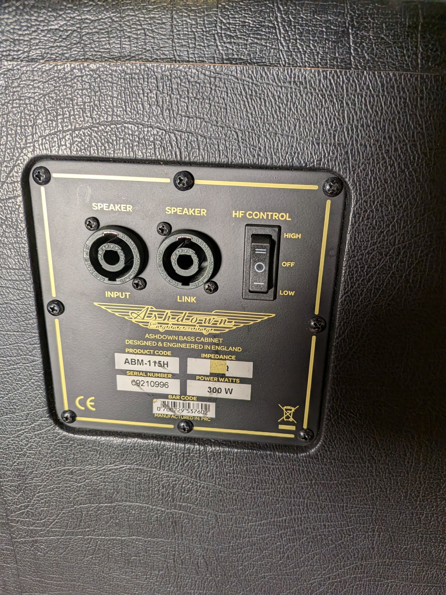 Ashdown Engineering ABM-115H 1x15" 300w Bass Speaker Cabinet (Used)
