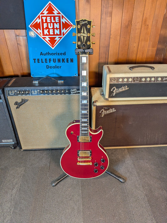 Gibson Les Paul Custom Electric Guitar w/Flight Case - Burgundy Red Refinish (1991)