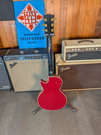Gibson Les Paul Custom Electric Guitar w/Flight Case - Burgundy Red Refinish (1991)