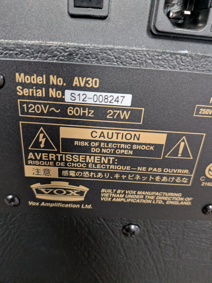 Vox AV30 10" 30w Electric Guitar Amplifier w/VFS5 Footswitch (Used)