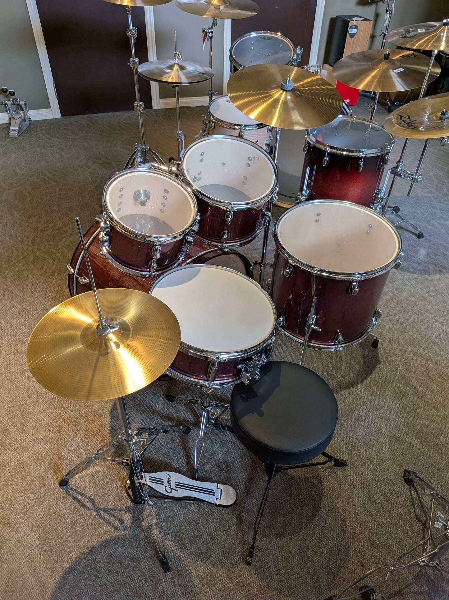 Gretsch Renegade 5-Piece Drumset w/Cymbals & Hardware - Ruby Sparkle (Store Demo)