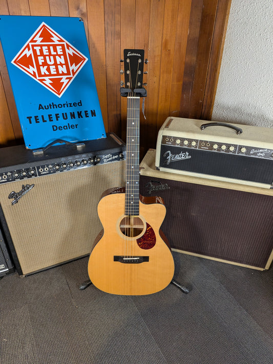 Eastman E1OMCE Deluxe OM Acoustic/Electric Guitar w/Gig Bag - Natural (Serial #M2522784)