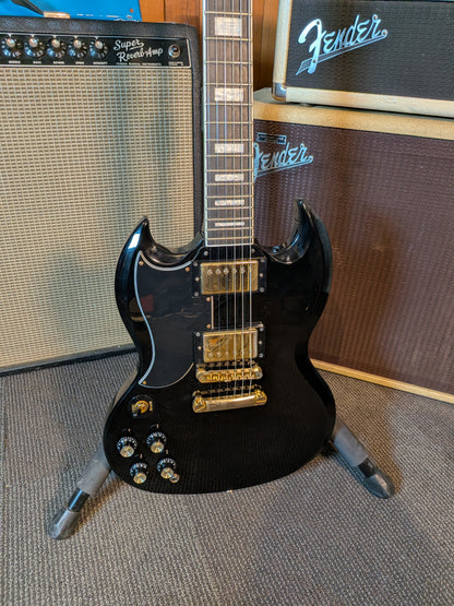 Epiphone Left Handed SG Custom Electric Guitar w/Gig Bag - Ebony