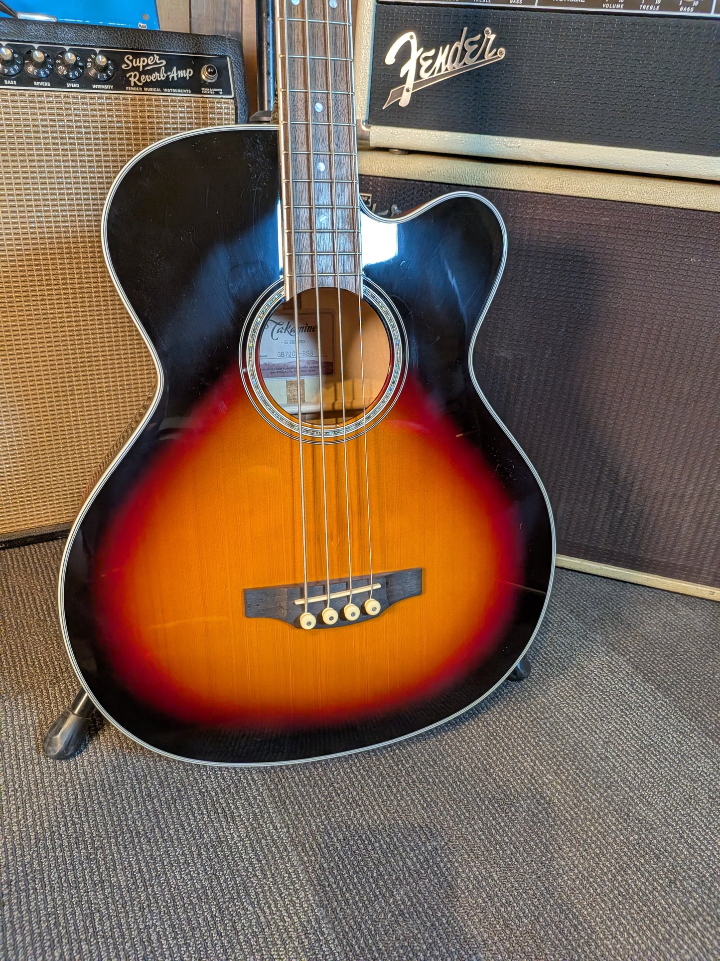 Takamine GB72CE-BSB Acoustic/Electric Bass Guitar - Gloss Brown Sunburst (B-Stock)