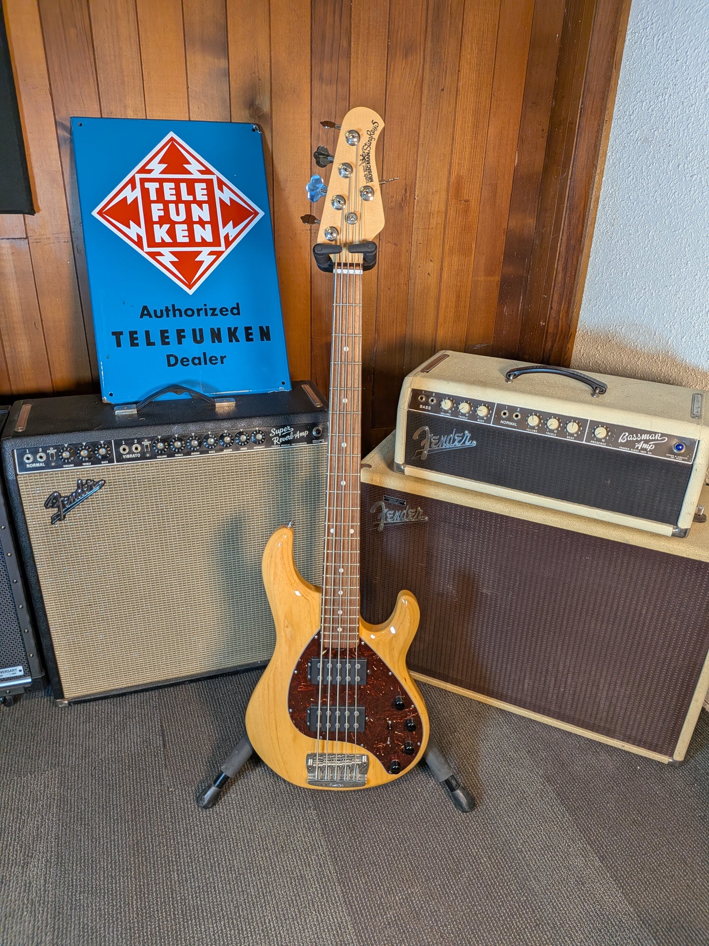 Ernie Ball Music Man Stingray 5HH Active 5-String Bass Guitar w/Case - Natural (2013)