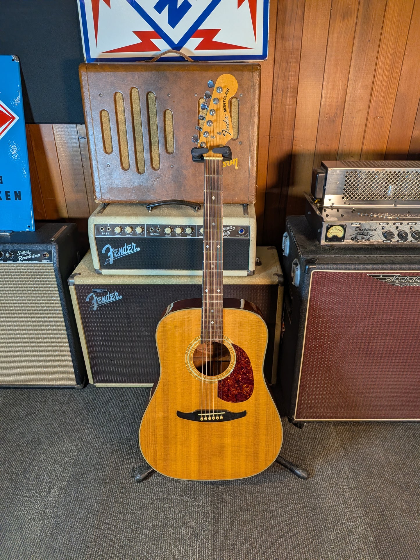 Fender Montclair Acoustic Guitar w/Case - Natural (Late 1980's)