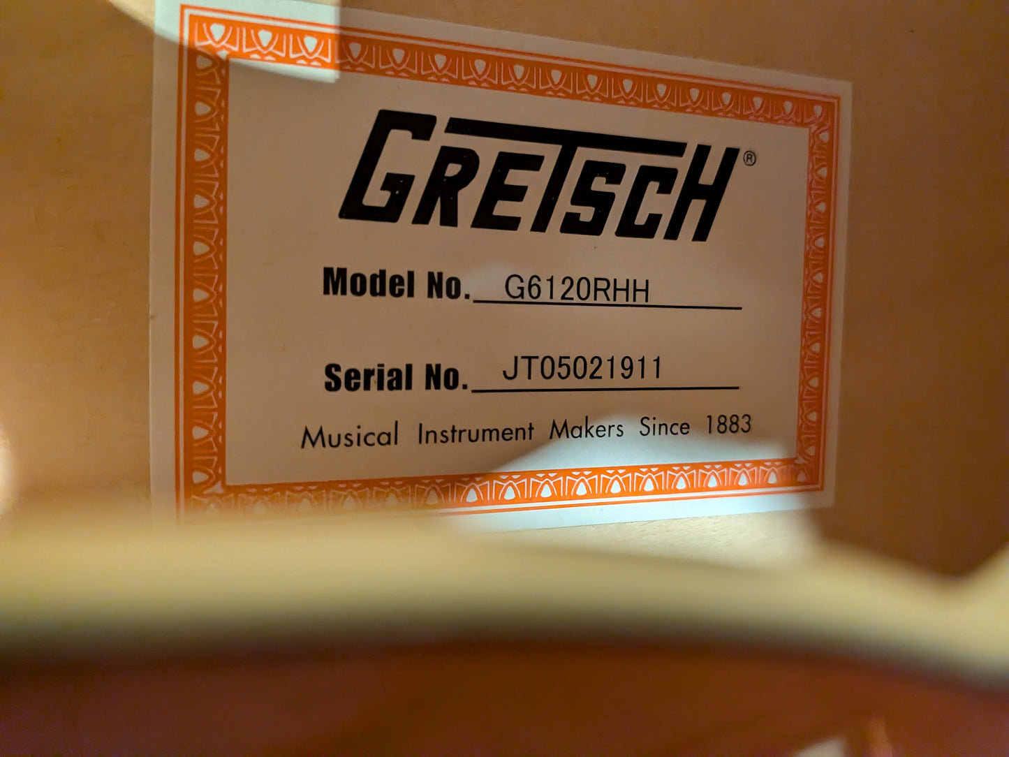 Gretsch G6120RHH Reverend Horton Heat Signature Hollow Body Electric Guitar w/Case - Orange Stain Lacquer (2006)