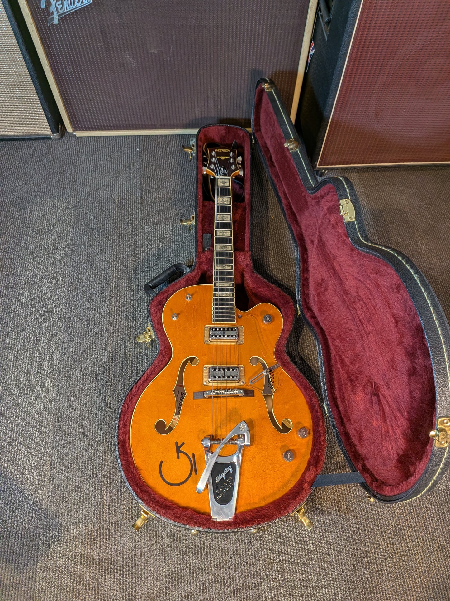 Gretsch G6120RHH Reverend Horton Heat Signature Hollow Body Electric Guitar w/Case - Orange Stain Lacquer (2006)