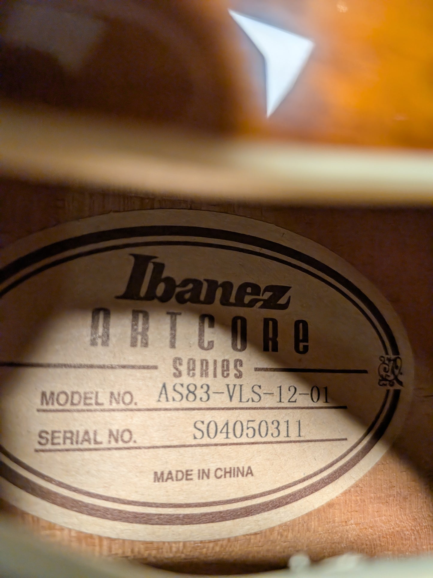 Ibanez Artcore AS83 Semi-Hollow Electric Guitar w/Case - Violin Sunburst (2004)