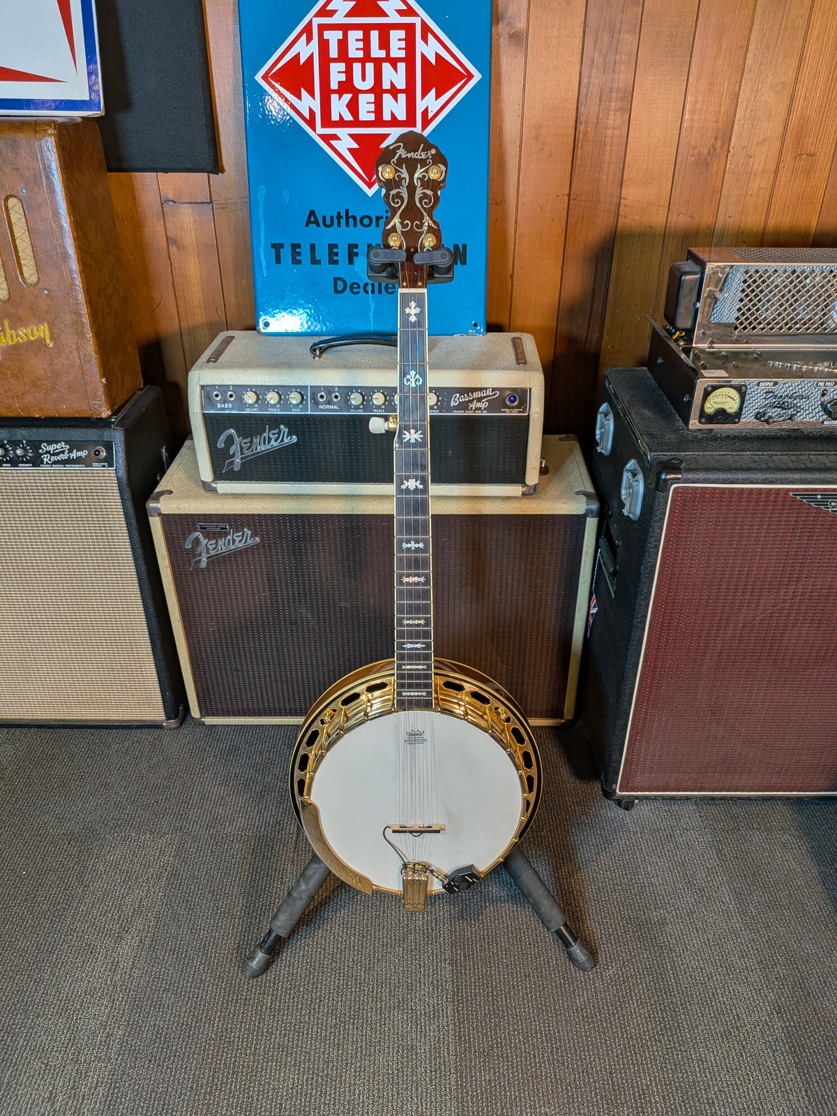 Fender FB-59 5-String Electric/Acoustic Resonator Banjo w/Case (2007)