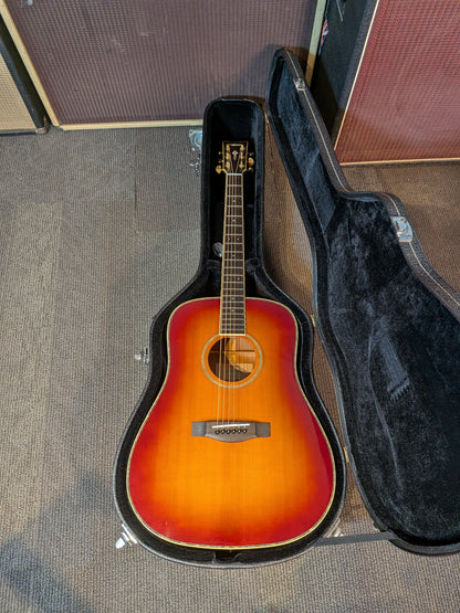 Yamaha DW-8 Dreadnought Acoustic/Electric Guitar w/Case - Vintage Red Sunburst (Used)