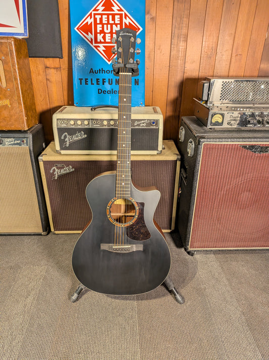 Eastman AC122-2CE Grand Auditorium Acoustic/Electrc Guitar w/Gig Bag - Satin Black (B-Stock Serial #M2230043)