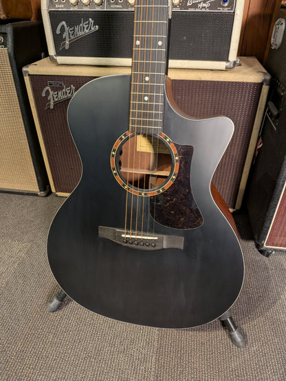 Eastman AC122-2CE Grand Auditorium Acoustic/Electrc Guitar w/Gig Bag - Satin Black (B-Stock Serial #M2230043)
