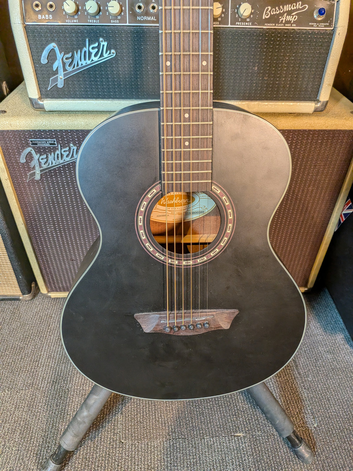 Washburn Apprentice G-Mini 7/8 Size Acoustic Guitar w/Gig Bag - Black Matte (Used)