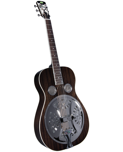 Regal RD-56 Artist Series Roundneck Black Lightning Resophonic Guitar – Translucent Black