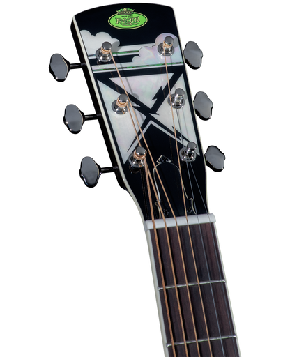 Regal RD-56 Artist Series Roundneck Black Lightning Resophonic Guitar – Translucent Black