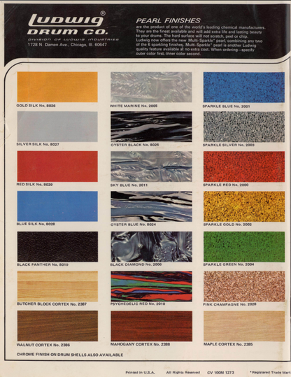 Ludwig Big Beat 4 Piece Shell Pack -  Walnut Cortex (1976)