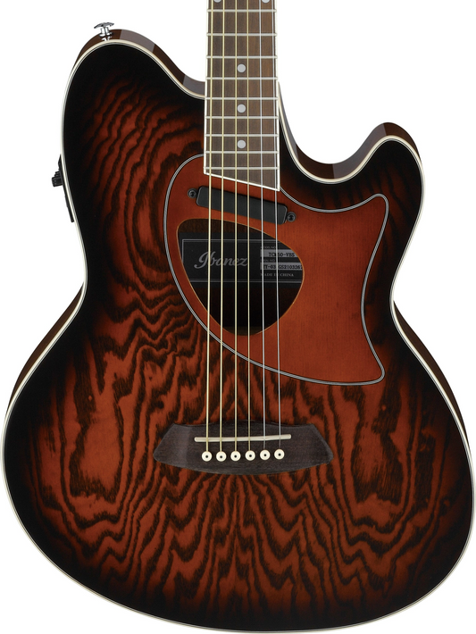 Ibanez Talman TCM50 Acoustic/Electric Guitar - Vintage Brown Sunburst High Gloss