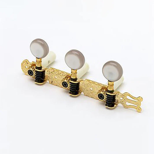Allparts TK-0126 Classical Tuner Set with Pearloid White Button - Gold