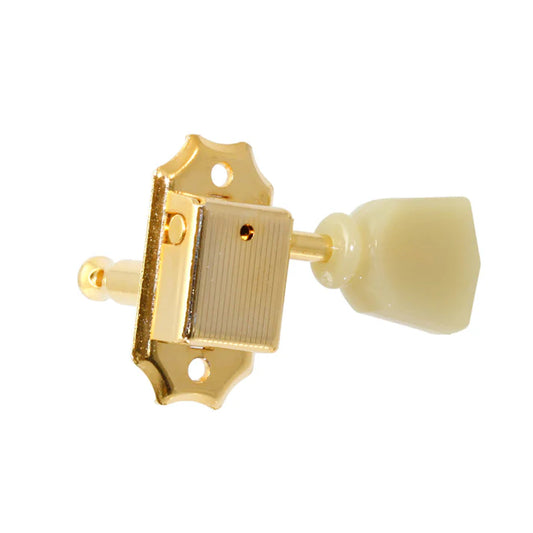 Allparts TK-0877 Economy Vintage-Style 3x3 Keys w/ Keystone Buttons - Gold