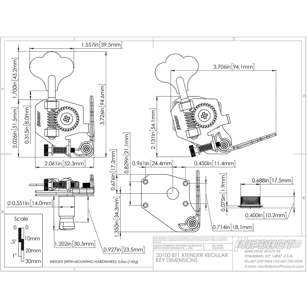 All Parts TK-7110 Hipshot BT1 Extender - Nickel
