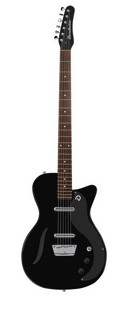 Danelectro Vintage Semi-Hollow Baritone Single Cutaway Electric Guitar - Black