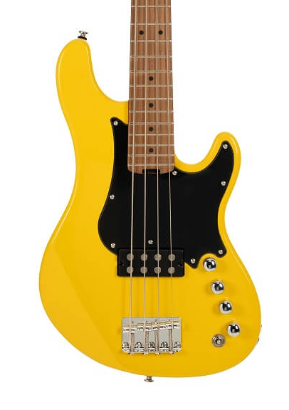 Cort GB Shortcale 4-String Active Bass Guitar - Yellow Crush