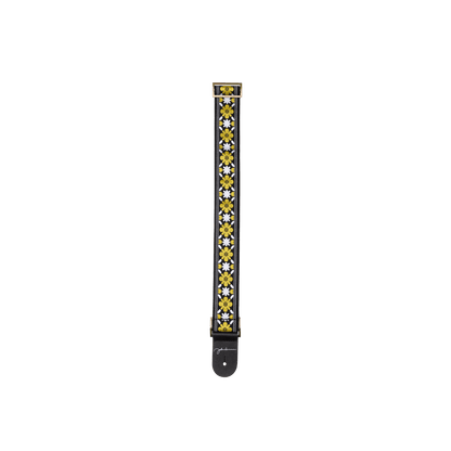 D'Addario John Lennon Rooftop Jacquard Strap - White/Yellow/Black