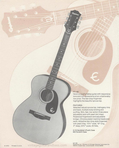 Epiphone FT-130 Caballero Acoustic Guitar (1970's)