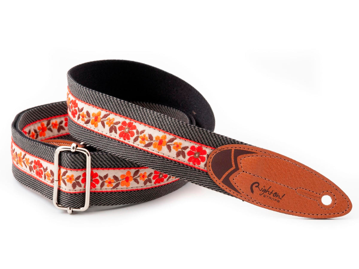 RightOn Straps Surf Hawaii Guitar Strap - Black